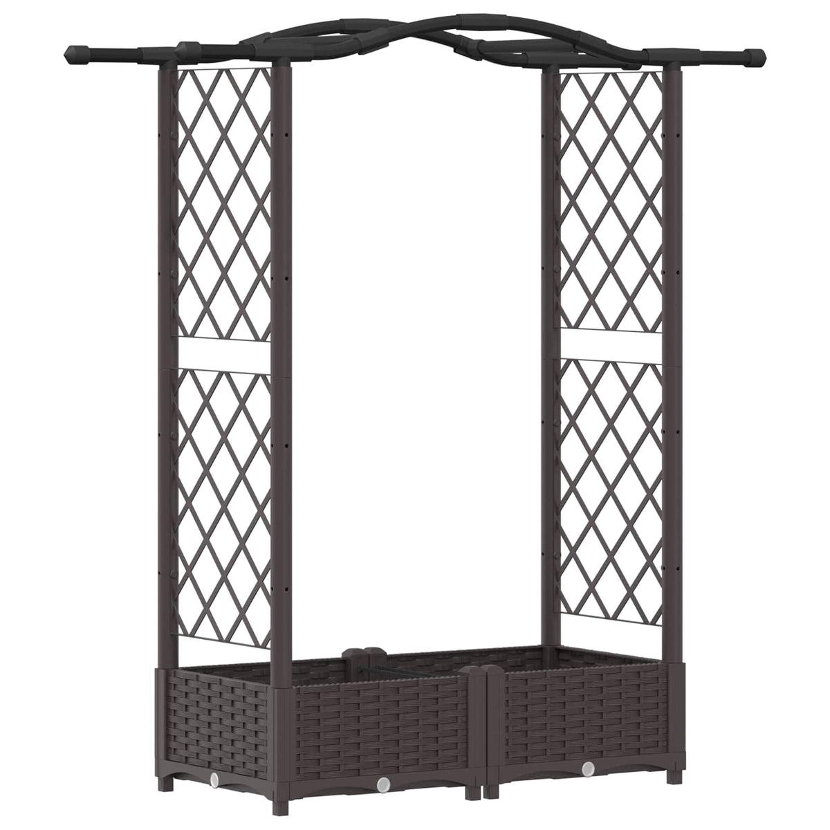 Cama Elevada Con Trellis Y Techo Marrón 124 X 40 X 123 Cm Pp_0