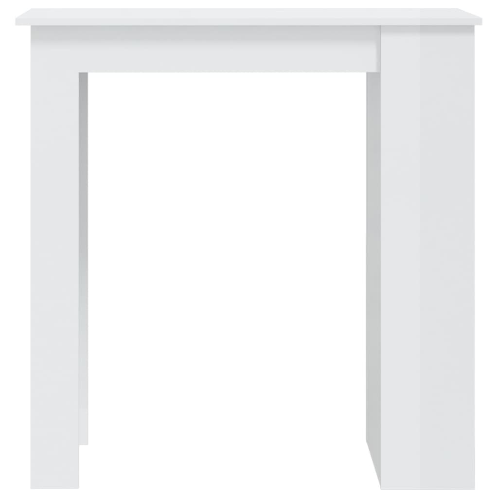 Mesa Bar Con Estante Almacenaje Blanco Brillo 102x50x103,5 Cm_3