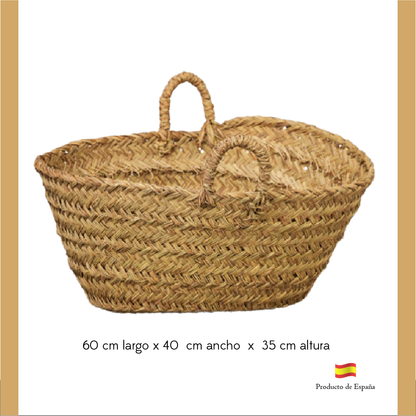 Cesta De Mimbre Leñera 60 X 40 X 35 Cm_1