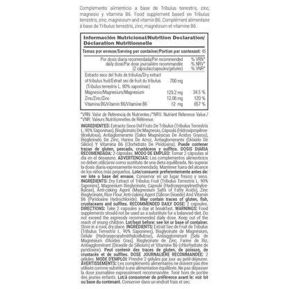 Tribulus + Zmb6 - 90 Cápsulas Vegetales - Aumenta La Resistencia - Masmusculo_4