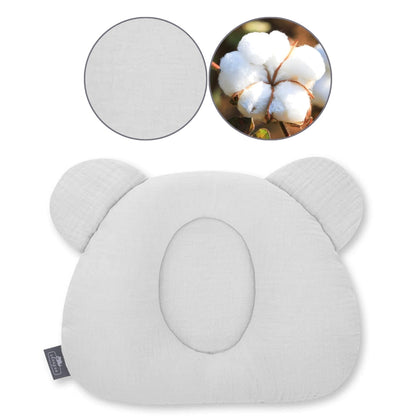 Almohada Cojin Plagiocefalia Bebés Muselina Grey_2