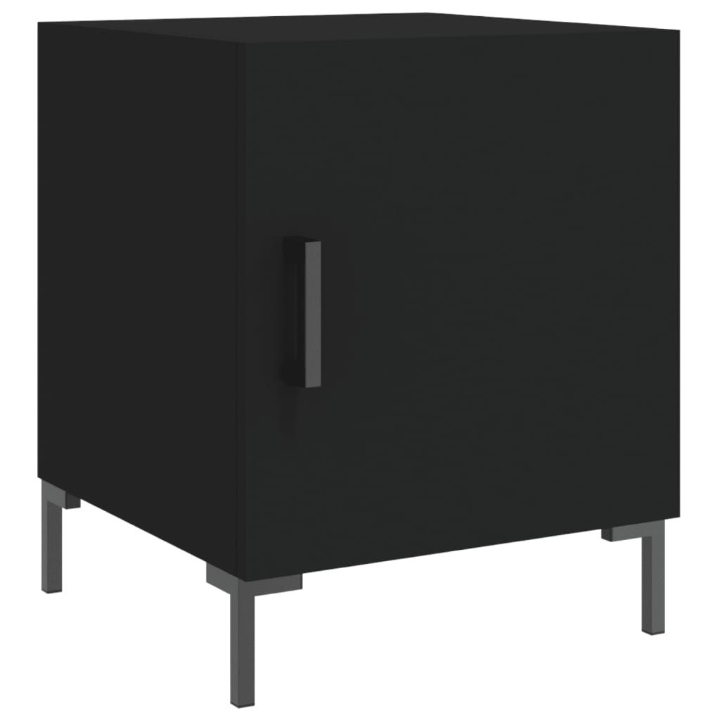 Mesita De Noche Madera De Ingeniería Negro 40x40x50 Cm_0