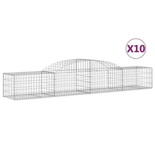 Cestas De Gaviones 10 Uds Forma De Arco Hierro 300x50x40/60 Cm_0