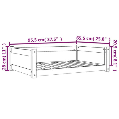 Vidaxl Cama Para Perros Madera Maciza Pino Marrón Cera 95,5x65,5x28 Cm_2