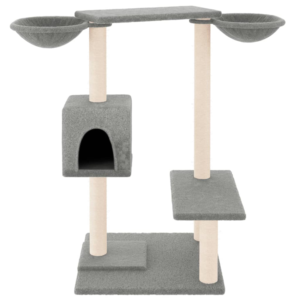 Rascador Para Gatos Con Postes Gris Claro 82 Cm_2
