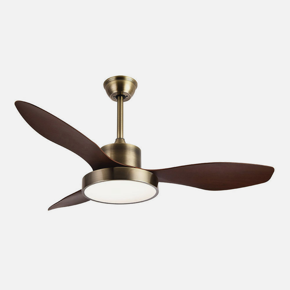 Ventilador Dc Hayate 24w 2650lm Cuero/roble 3aspas 97d 6vel 3000-4000-6000k Remoto,memoria Y Temporizador_1