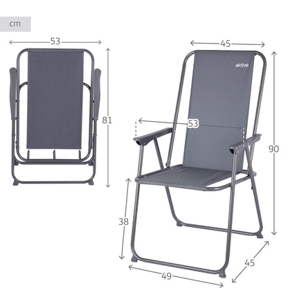 Aktive Silla Plegable Camping Antivuelco Gris_3