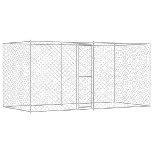 Jaula Para Perro Plateado 400 X 200 X 200 Cm Acero Galvanizado_0