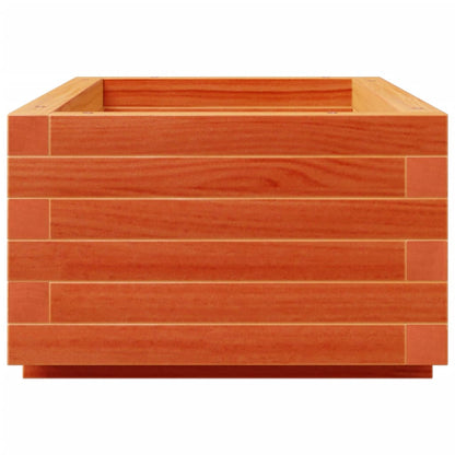 Jardinera De Madera Maciza De Pino Marrón Cera 90x40x26,5 Cm_5