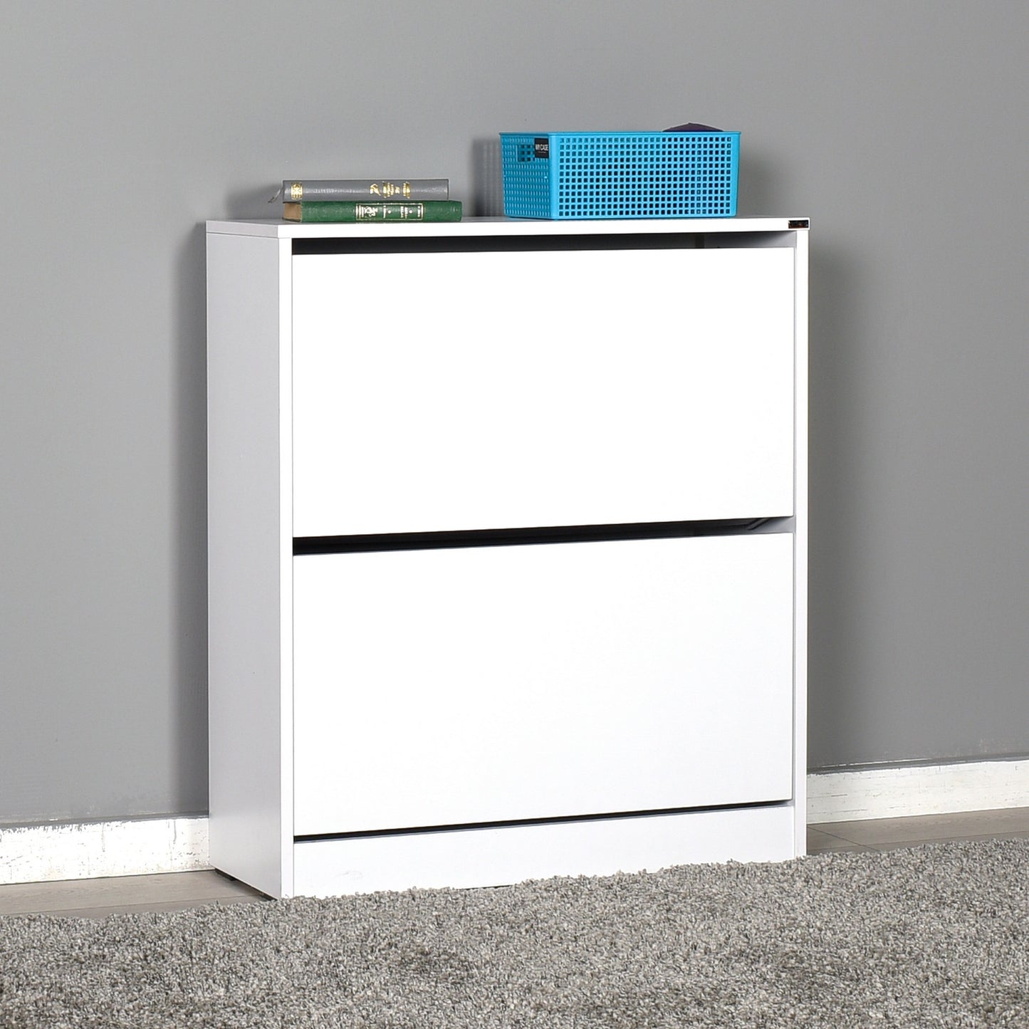 Zapatero,100% Tablero De Aglomerado Rechapado En Melamina, Color Blanco