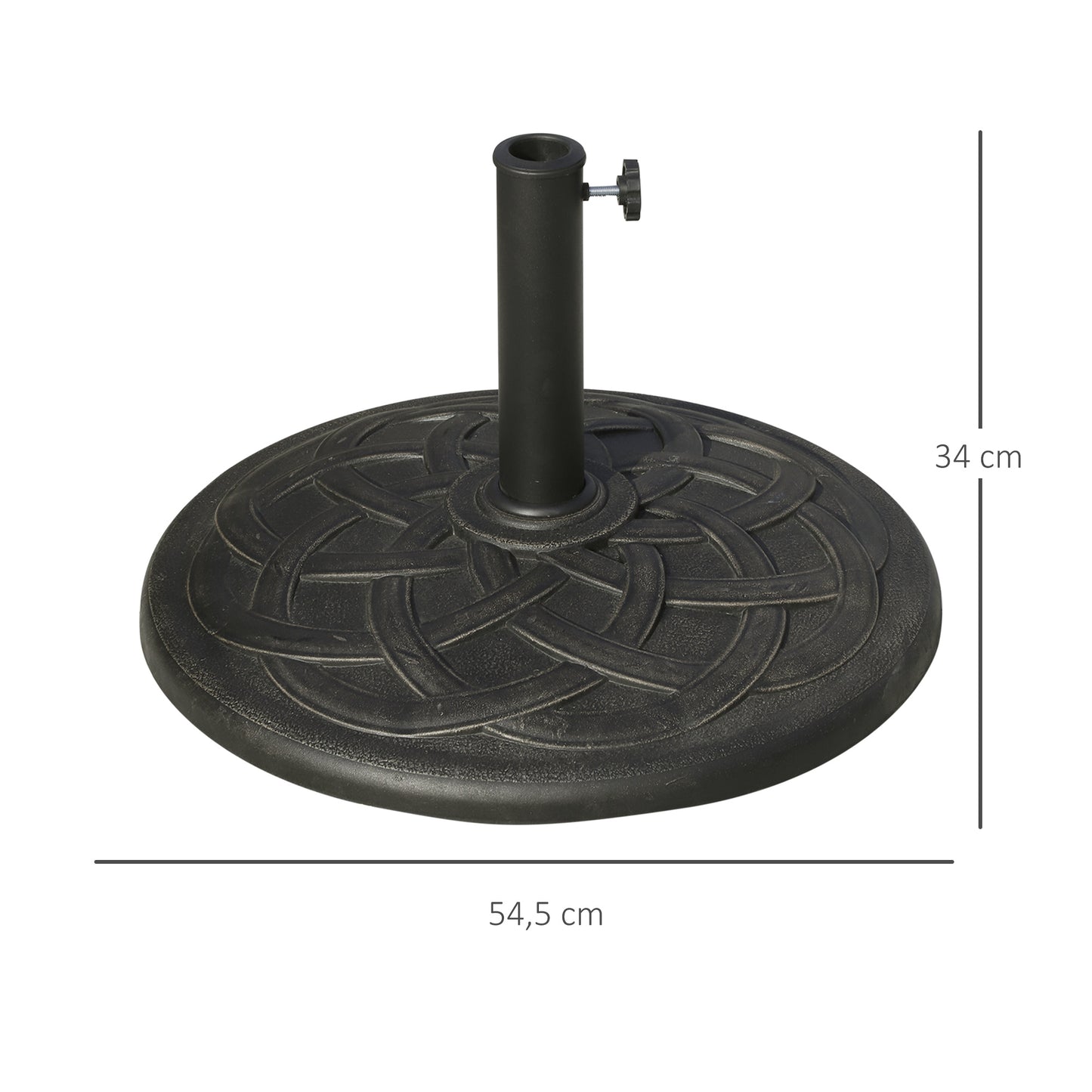 Outsunny Base Para Sombrilla Jardín Peso 19 Kg Para Mástil De 38/48mm Ø54,5x34cm_2