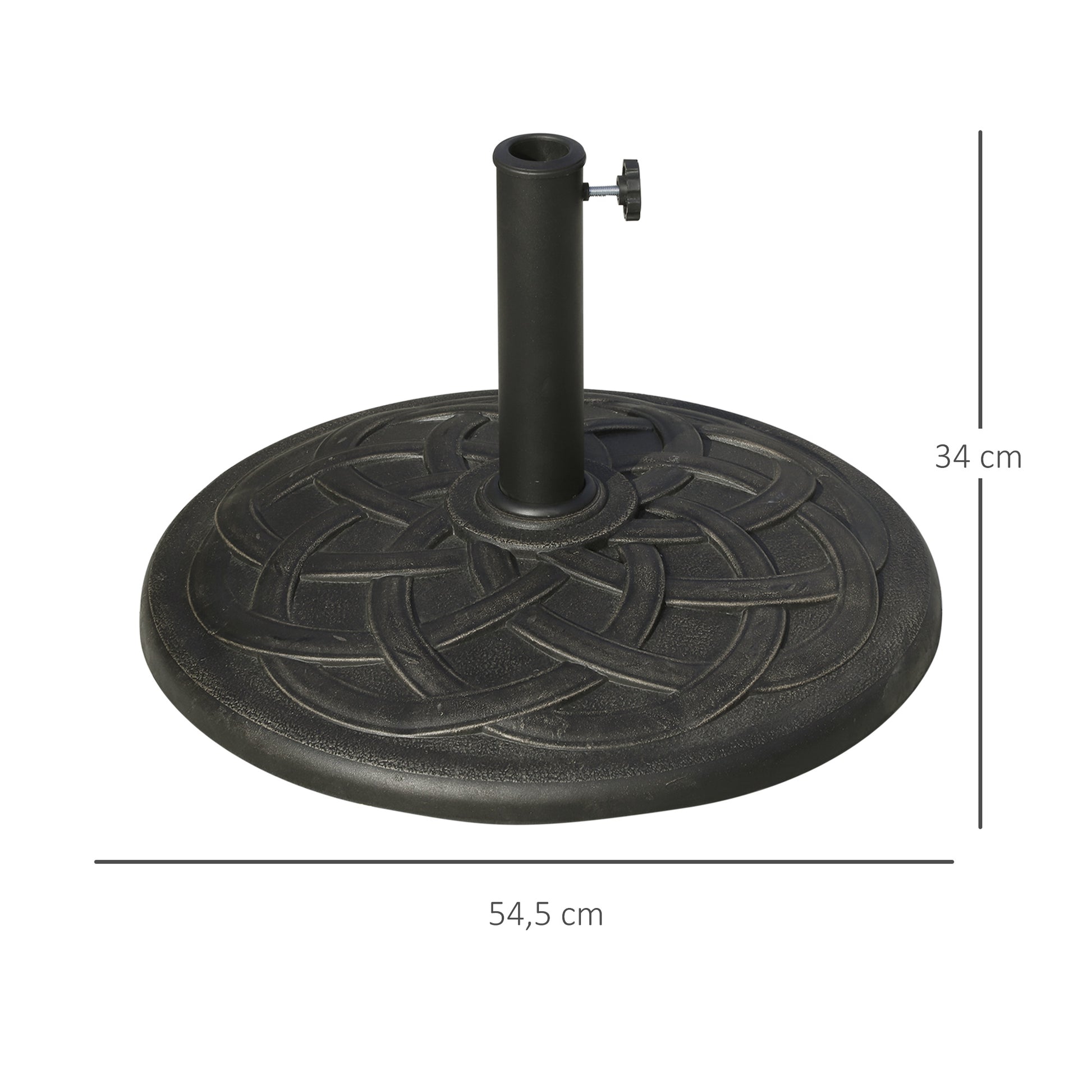 Outsunny Base Para Sombrilla Jardín Peso 19 Kg Para Mástil De 38/48mm Ø54,5x34cm_2