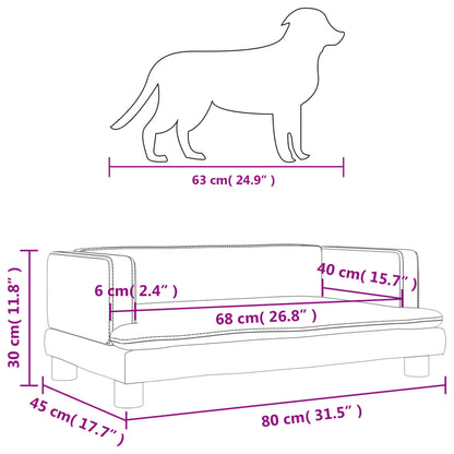 Cama Para Perros De Cuero Sintético Crema 80x45x30 Cm / Vetonek_2