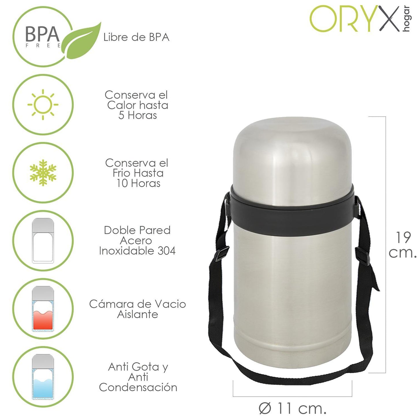 Termo Solidos Y Liquidos Acero Inoxidable Antigoteo 750 Ml._0