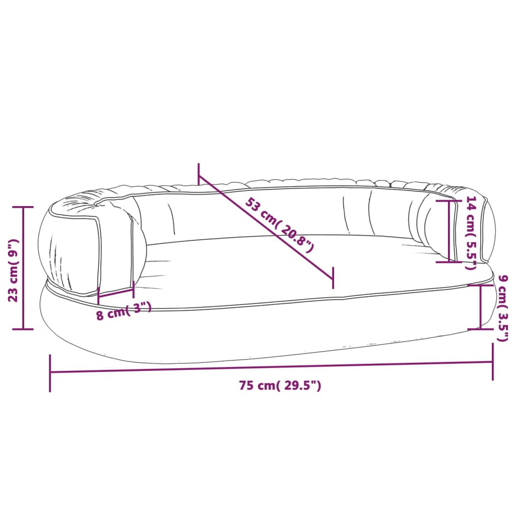Vidaxl Cama Para Perros De Espuma Cuero Sintético Marrón 75x53 Cm_2