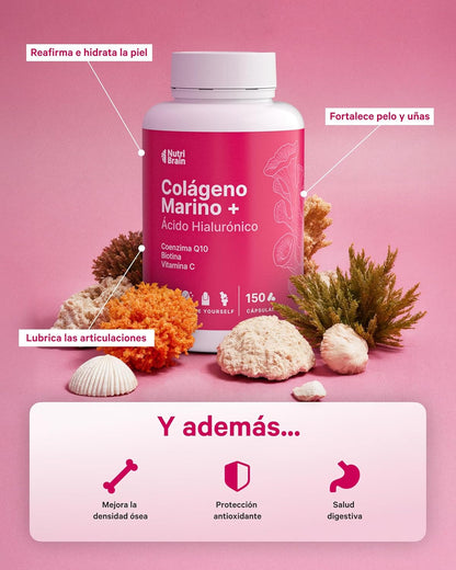 Colágeno Marino Con Ácido Hialurónico Y Q10 Nutribrain 150 Cápsulas_2