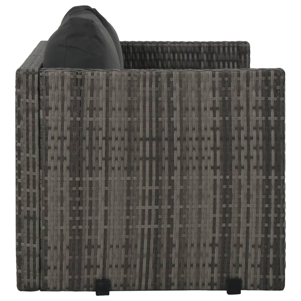 Vidaxl Set De Comedor De Jardín 3 Pzs Y Cojines Ratán Sintético Gris_3