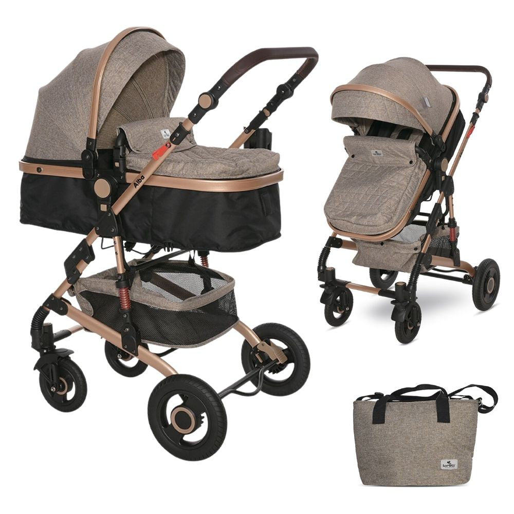 Carrito De Bebé Dúo Convertible Alba Premium Pearl Beige_0