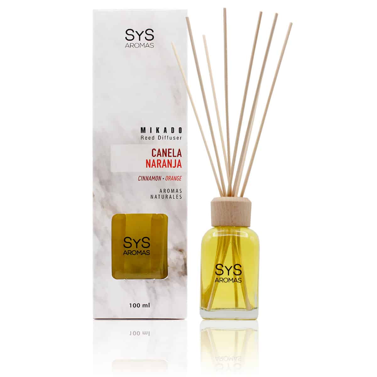 Estuche Ambientador Mikado Canela y Naranja 100 ml | Difusor de Varillas | Fragancia Cálida y Cítrica_0