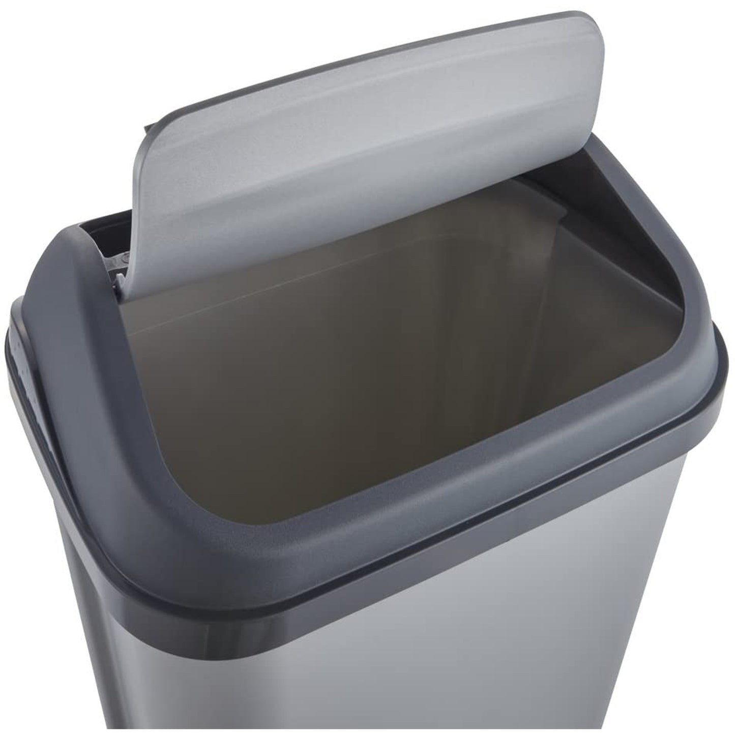 Cubo De Basura Con Tapa Basculante, 50 L, Swantje, Plateado_3