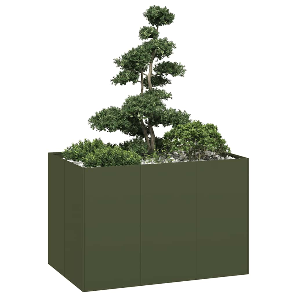 Jardinera Acero Verde Oliva 120x80x80 Cm_1