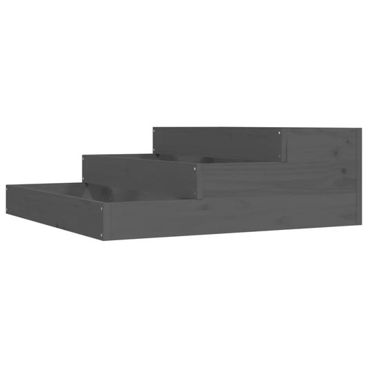 Jardinera De Madera Maciza De Pino Gris 78x78x27 Cm_0