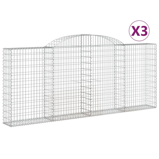 Cestas Gaviones 3 Uds Forma De Arco Hierro 300x30x120/140 Cm_0