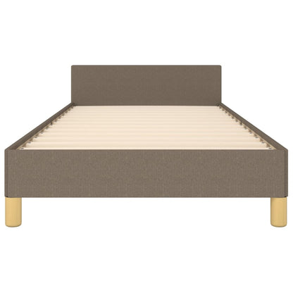 Estructura De Cama Con Cabecero De Tela Gris Taupe 80x200 Cm / Vetonek_2