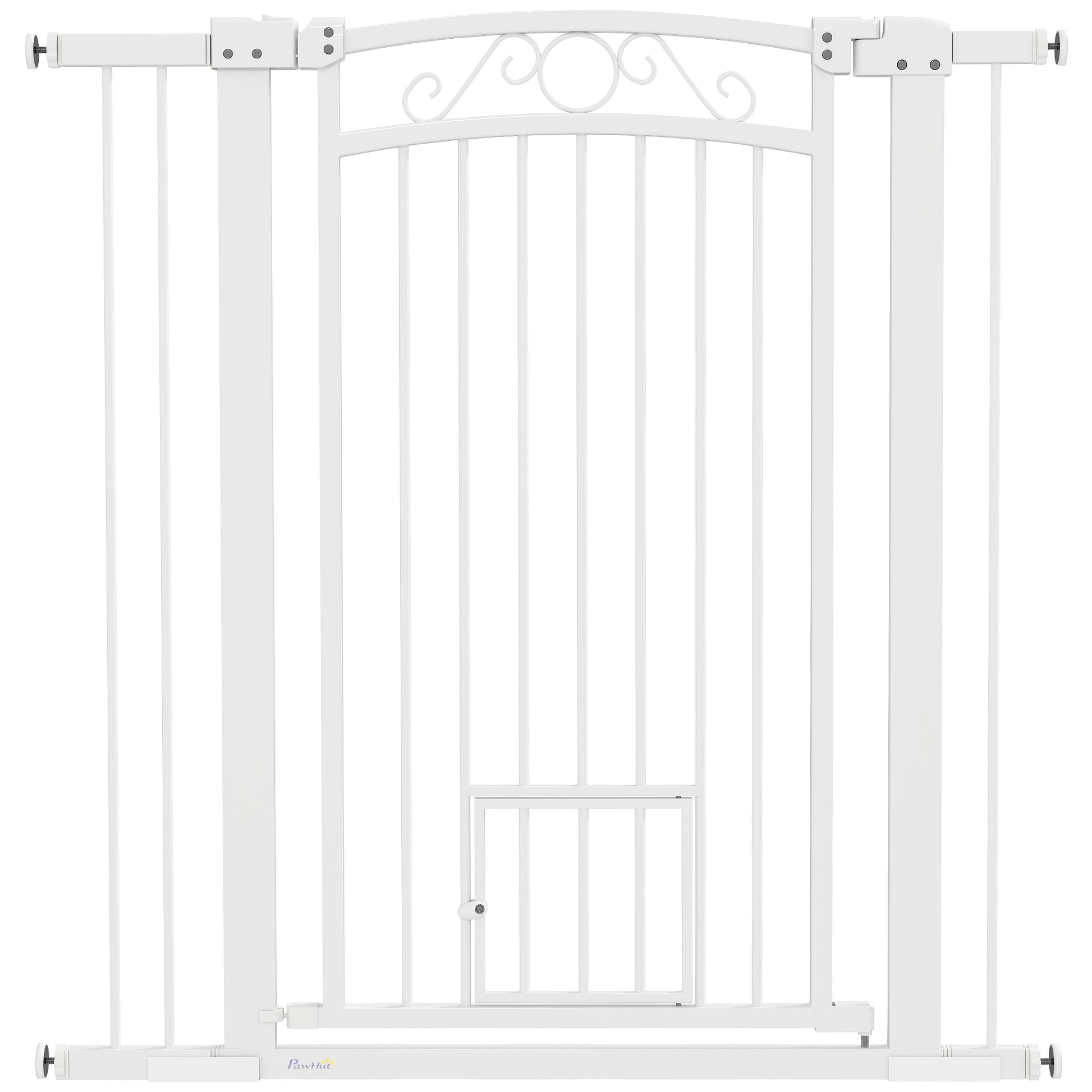 Pawhut Barrera De Seguridad Para Perros Con Ancho Ajustable 76-104 Cm Blanco_0