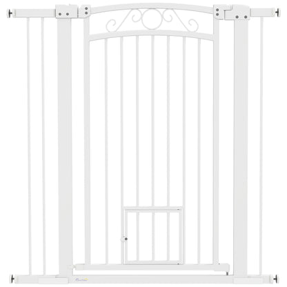 Pawhut Barrera De Seguridad Para Perros Con Ancho Ajustable 76-104 Cm Blanco_0