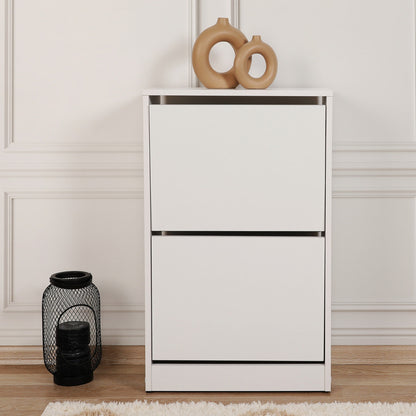 Zapatero,100% Tablero De Aglomerado Rechapado En Melamina, Color Blanco