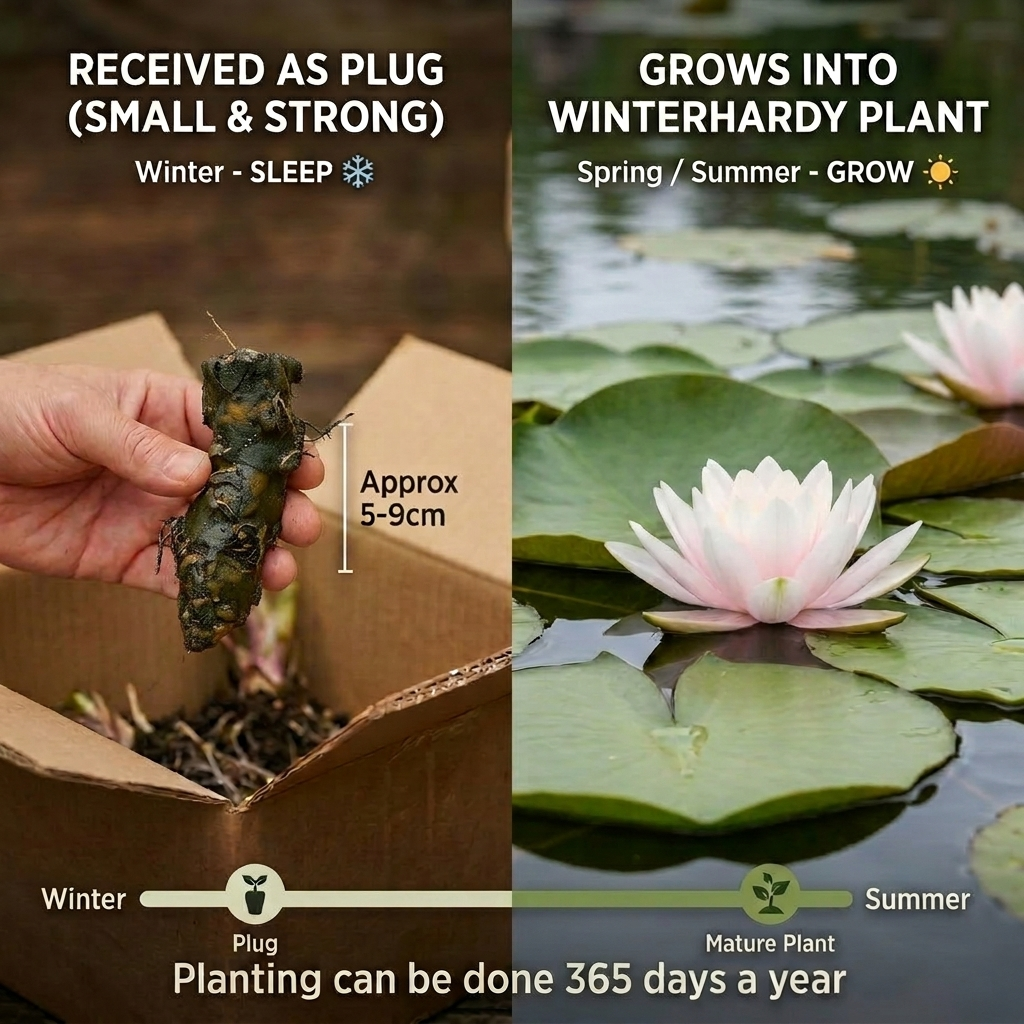 Nymphaea Bambi Nenúfar Estanque - Floración - Resistente - Con Cesta_4