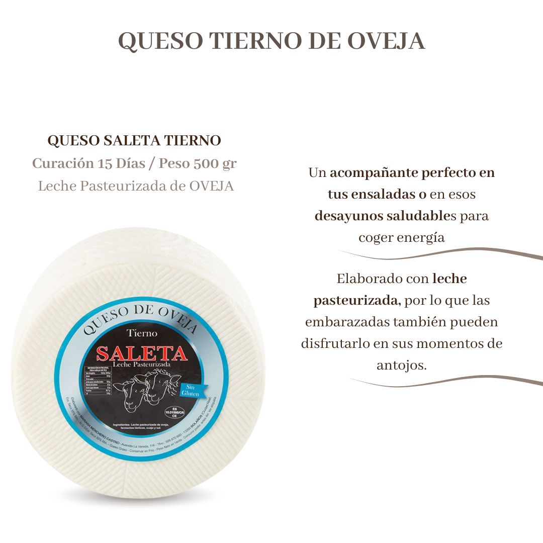 Queso Tierno Entero De Oveja (0,5kg) | Elaboración Artesana Quesos De La Mancha_1