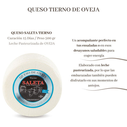 Queso Tierno Entero De Oveja (0,5kg) | Elaboración Artesana Quesos De La Mancha_1