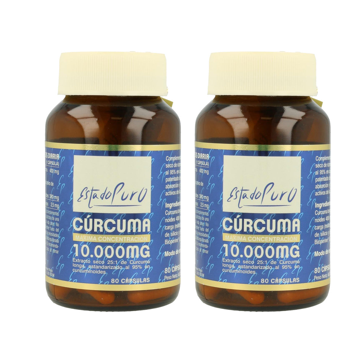 Pack 2x Estado Puro Cúrcuma Tongil Formato Ahorro 80 Cápsulas