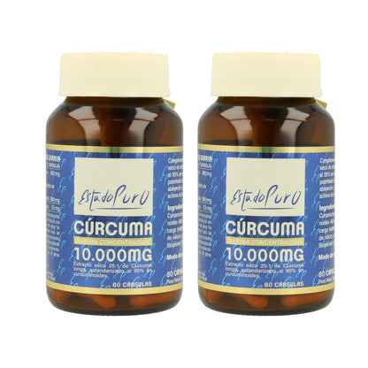 Pack 2x Estado Puro Cúrcuma Tongil Formato Ahorro 80 Cápsulas
