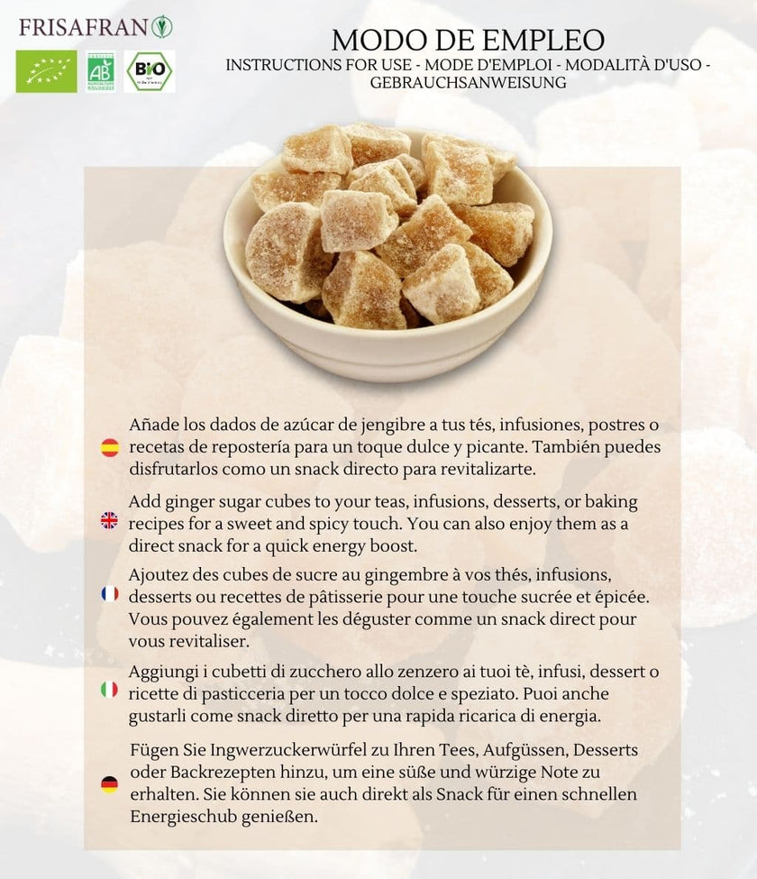 Jengibre En Dados Con Azúcar Eco | Calidad | Frisafran 1 Kg_4