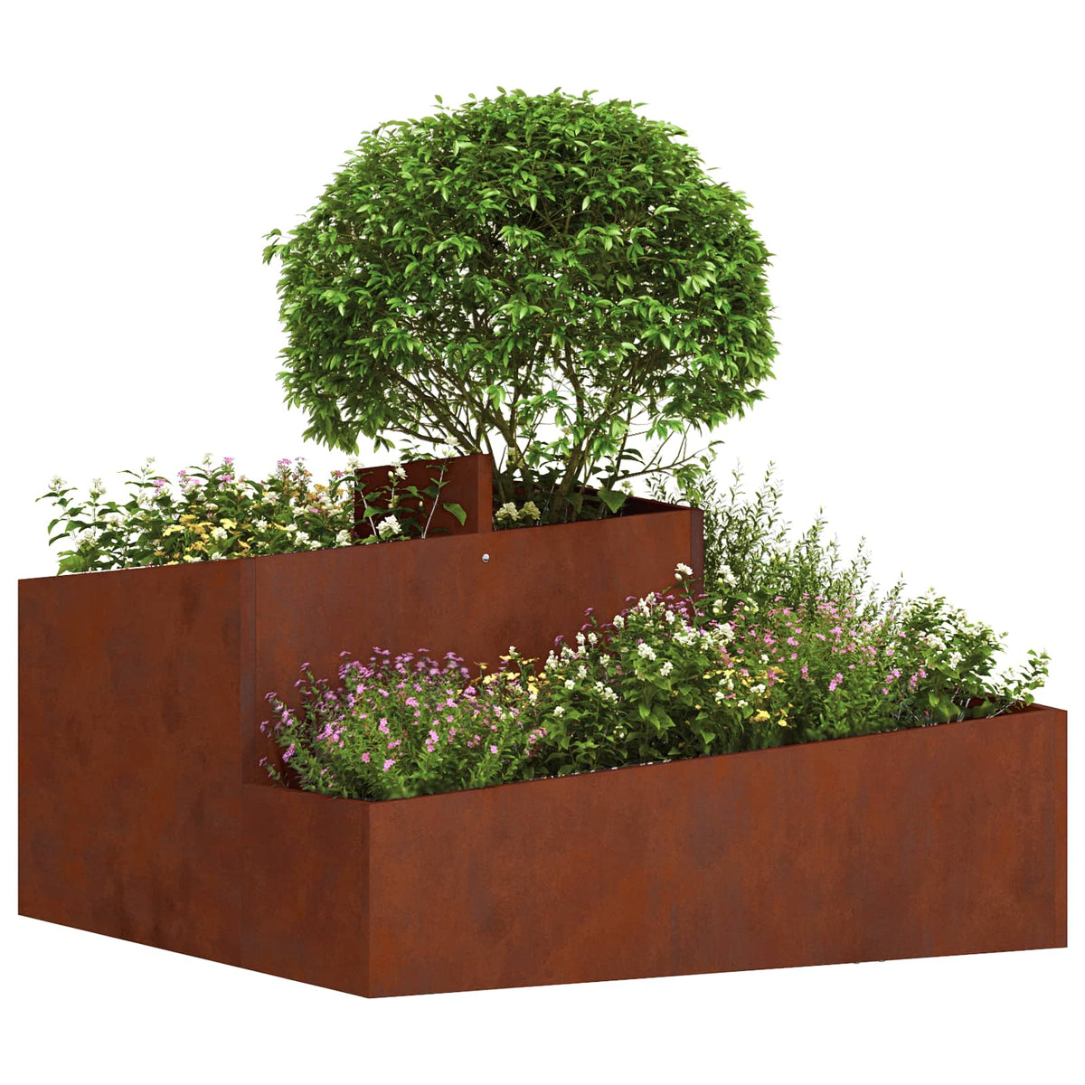 Macetero De Jardín Oxidado 80 X 80 X 50 Cm Acero Oxidado_2