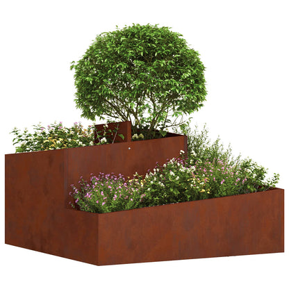 Macetero De Jardín Oxidado 80 X 80 X 50 Cm Acero Oxidado_2