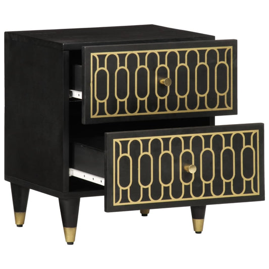 Mesita De Noche De Madera Maciza De Mango 40x33x46 Cm_0