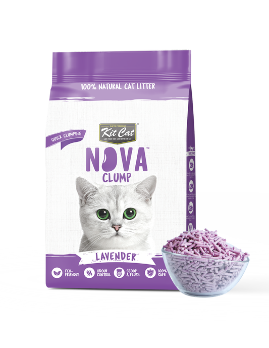 Kit de areia para gatos Eco SoyaClump - Lavanda 7 L