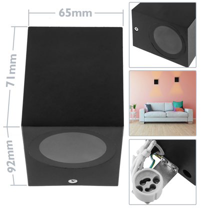 Aplique Led Cuadrado Ip54 1x35w Gu10 220v De Pared_1
