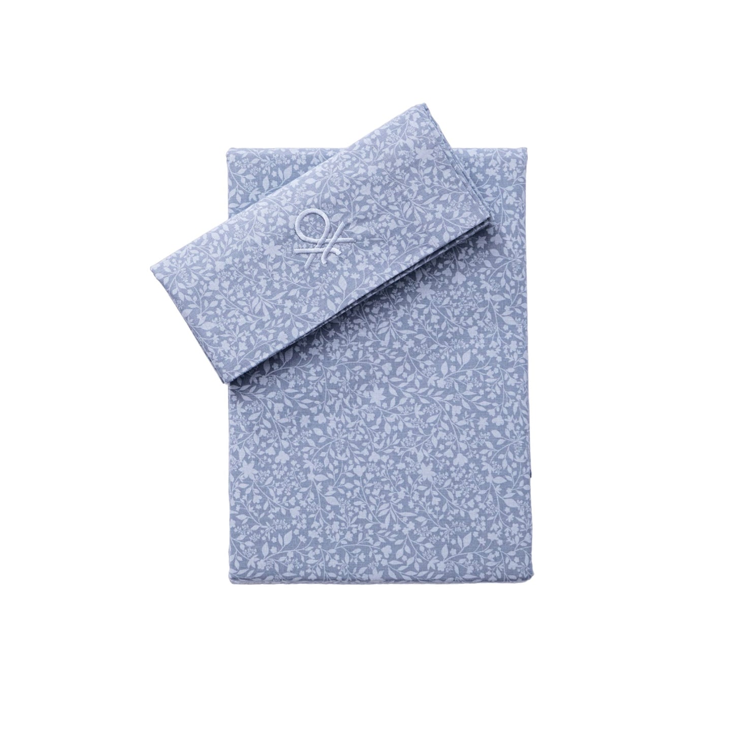Set De Sabanas 3pcs Cama Doble: Sabana Encimera (210x270cm) + Sabana Bajera (135x200+28cm) + Funda De Almohada (45x155cm) 144tc 100% Algodon Azul Flo_0