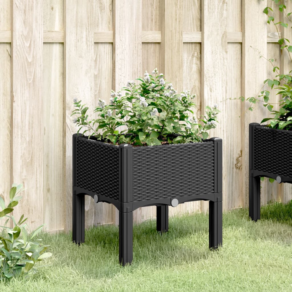 Jardinera Con Patas Pp Negro 40x40x42 Cm_2