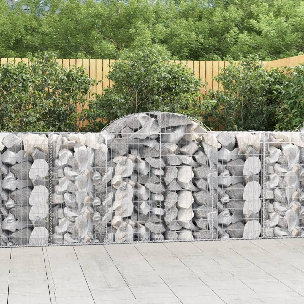Cestas De Gaviones 14 Uds Forma De Arco Hierro 200x50x100/120cm_1
