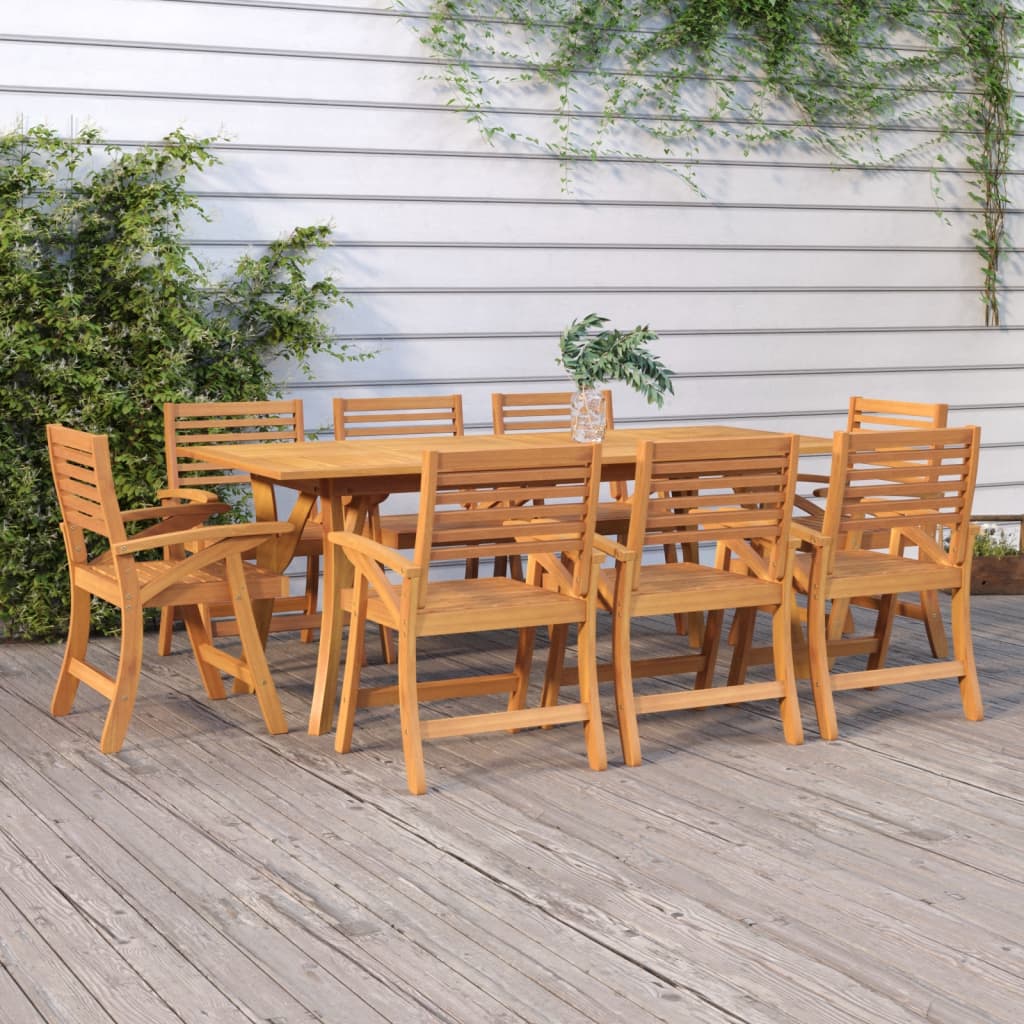 Vidaxl Juego De Comedor De Jardín 9 Piezas Madera Maciza De Acacia_1