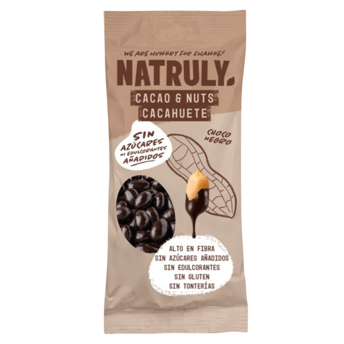 Cacau e Nozes Chocolate negro, Natruly, 50g