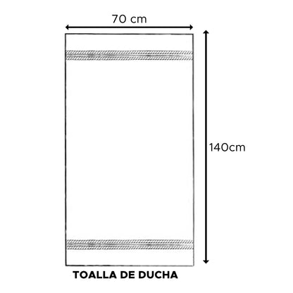 Toalla De Ducha 100% Algodón Topo 140x70 Cm._2