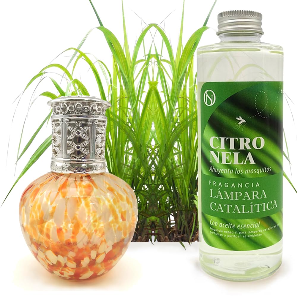 Lámpara Catalítica Drops Orange + Aroma Citronela 500ml - Elimina Malos Olores, Perfuma Y Mejora La Calidad Del Aire_0