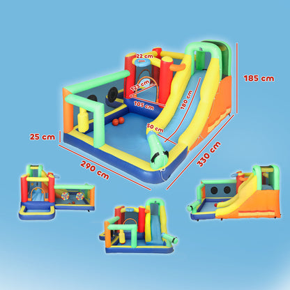Aiyaplay Castillo Hinchable Acuático Con Soplador 550w 9 En 1 Tobogán Escalada_2